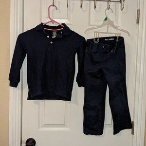 French Toast set long sleeve shirt and pants boys size 4/5